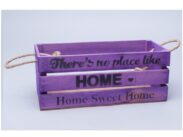 Интерьерный ящик   ‘Home’  с веревочной ручкой пастельно фиолетовый