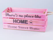 Интерьерный ящик   ‘Home’  с веревочной ручкой пастельно розовый