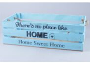 Интерьерный ящик  40х20х12 см  ‘Home’  с веревочной ручкой пастельно голубой